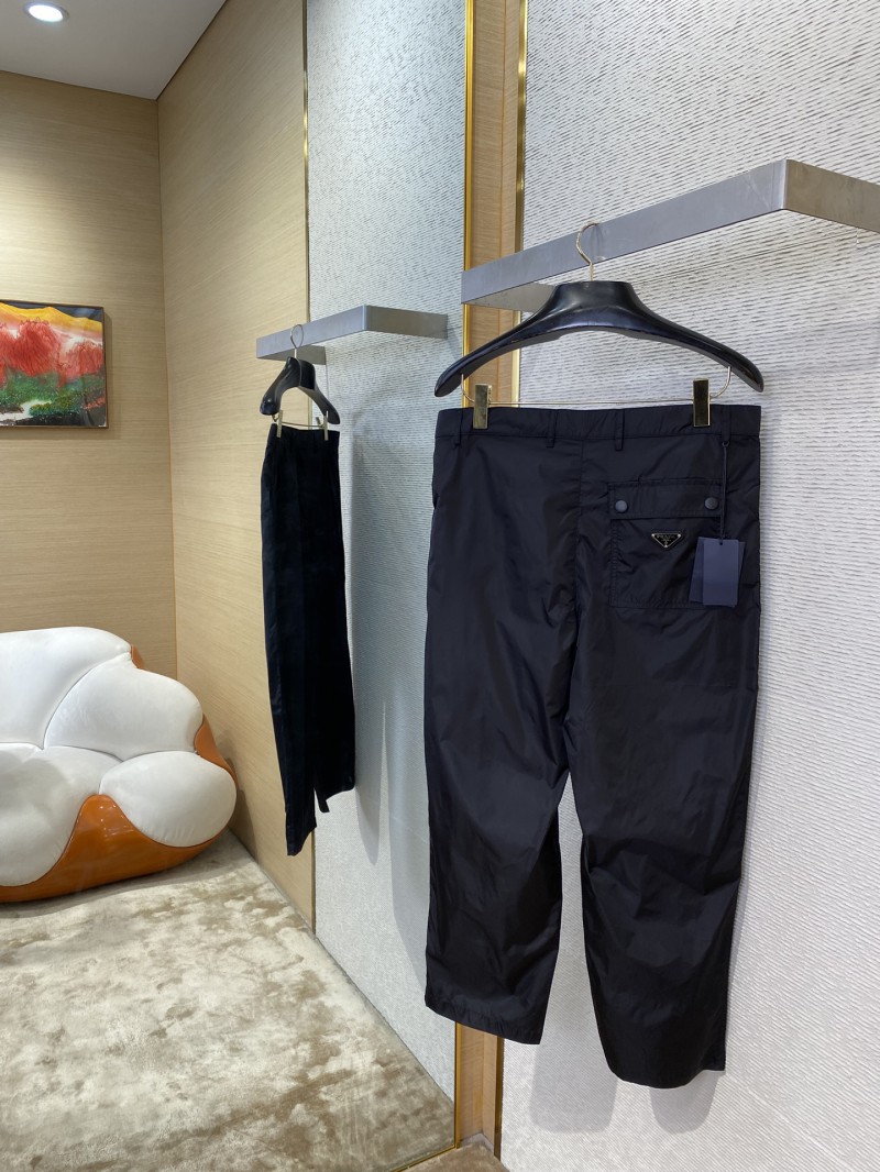 Prada Triangle Label Recycled Nylon Trousers 3