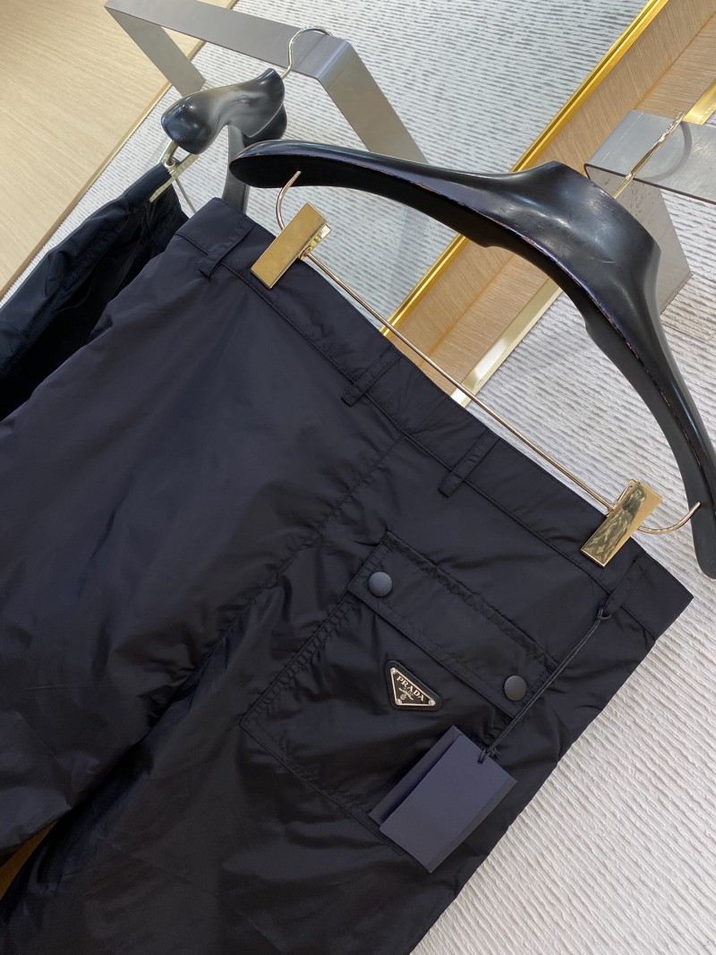 Prada Triangle Label Recycled Nylon Trousers 7