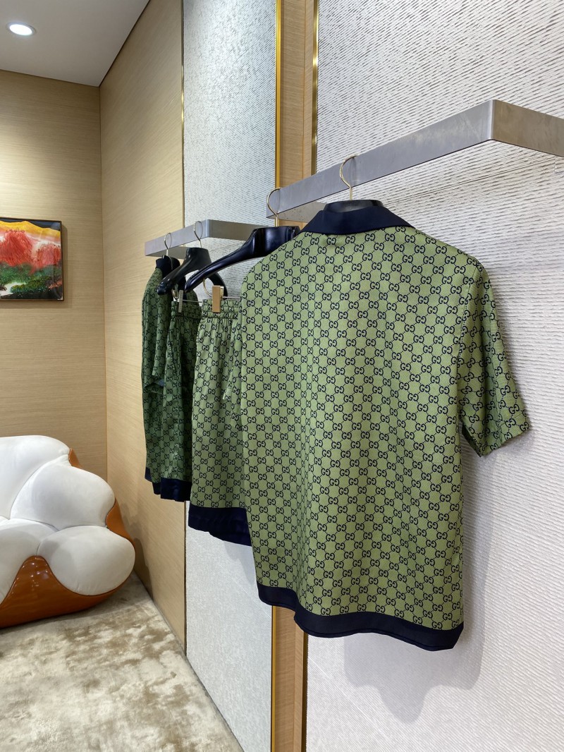 Gucci Double G Print Silk Short Sleeve Shirt 3