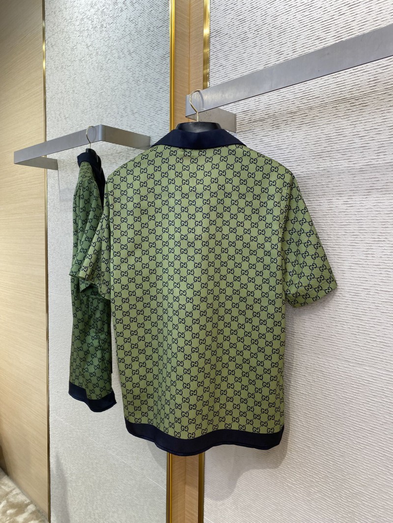 Gucci Double G Print Silk Short Sleeve Shirt 6