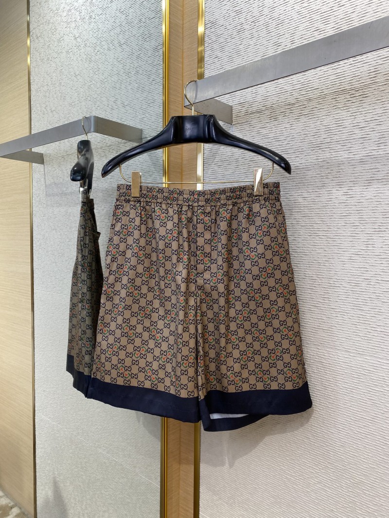Gucci Colourful Horse Button Print Silk Shorts 4