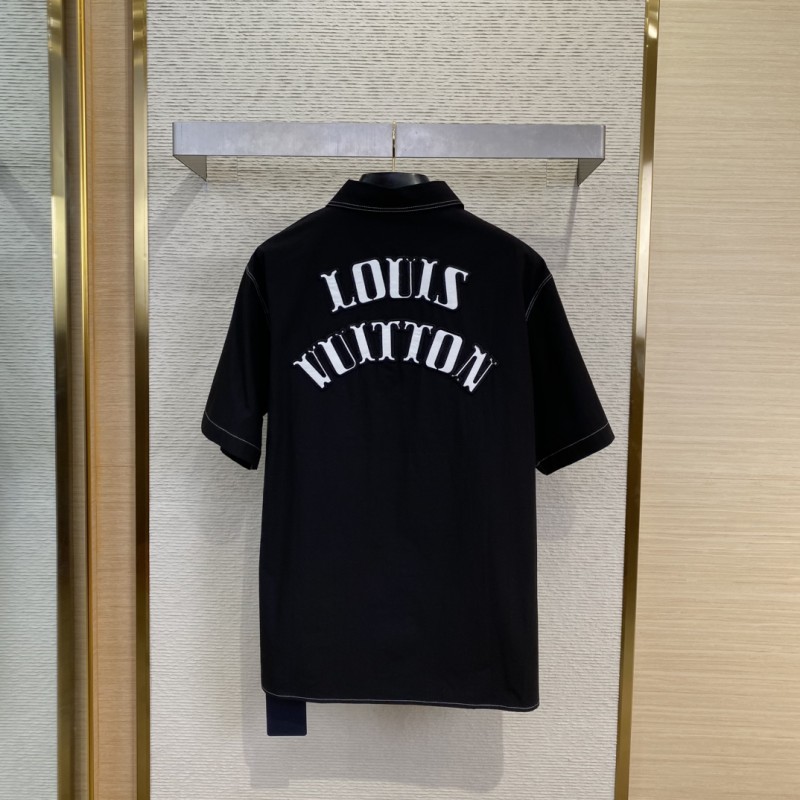 LV Letters Embroidered Short Sleeve Shirt 1