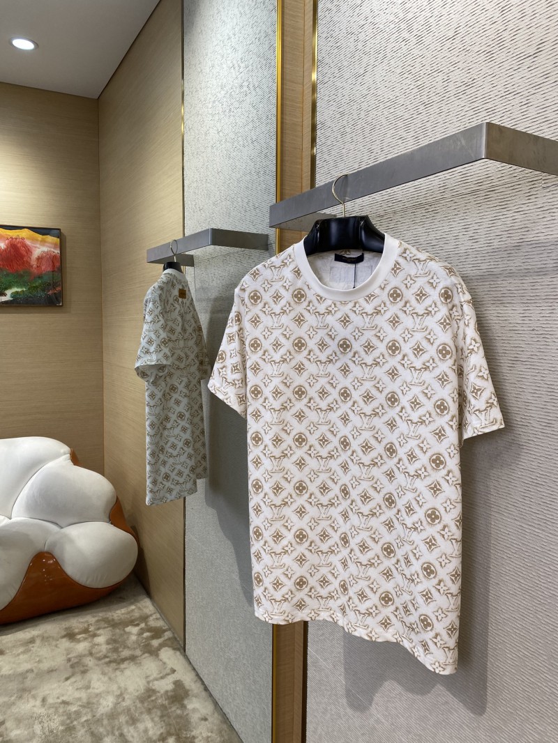 LV Logo Printed Crew Neck Short Sleeve T-Shirt 2