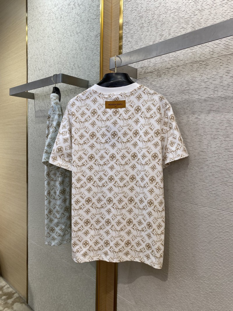 LV Logo Printed Crew Neck Short Sleeve T-Shirt 6