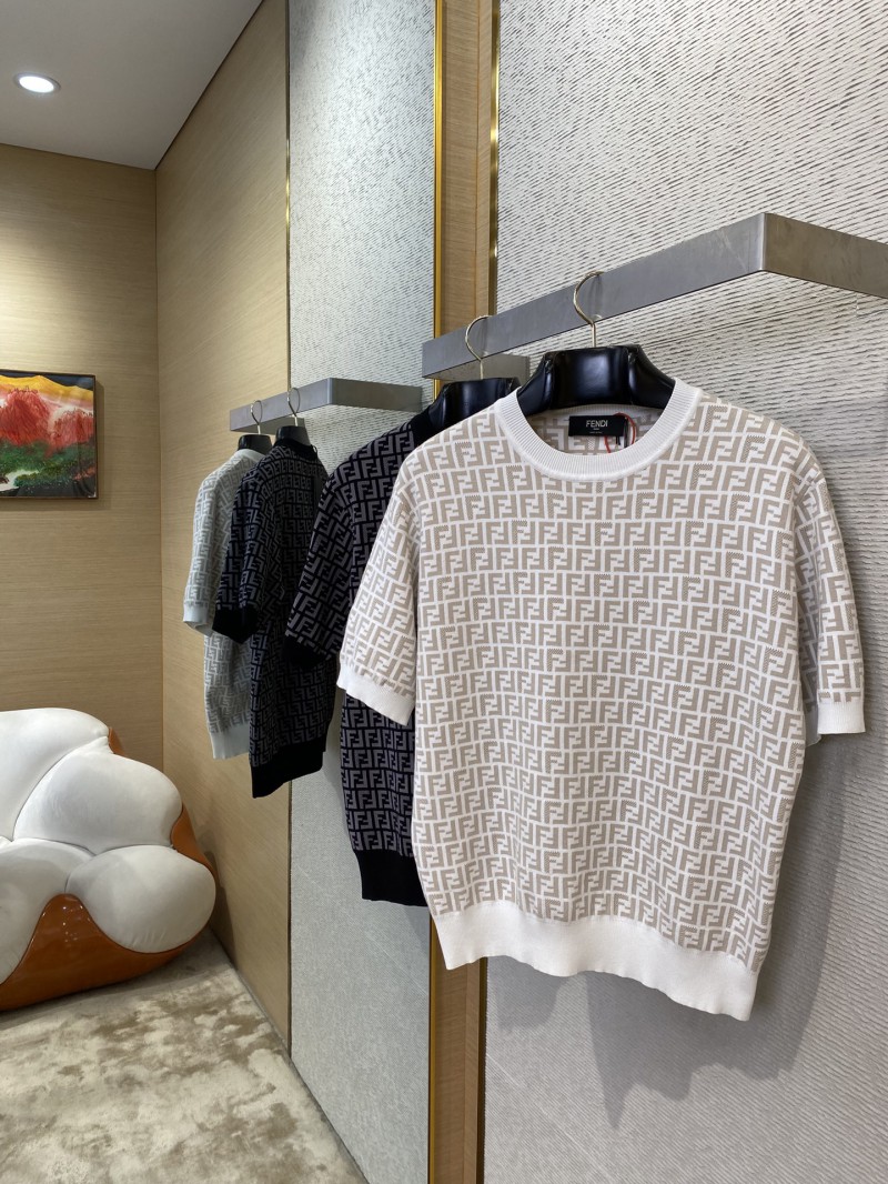 Fendi Full Print FF Knit Short Sleeve Black 2