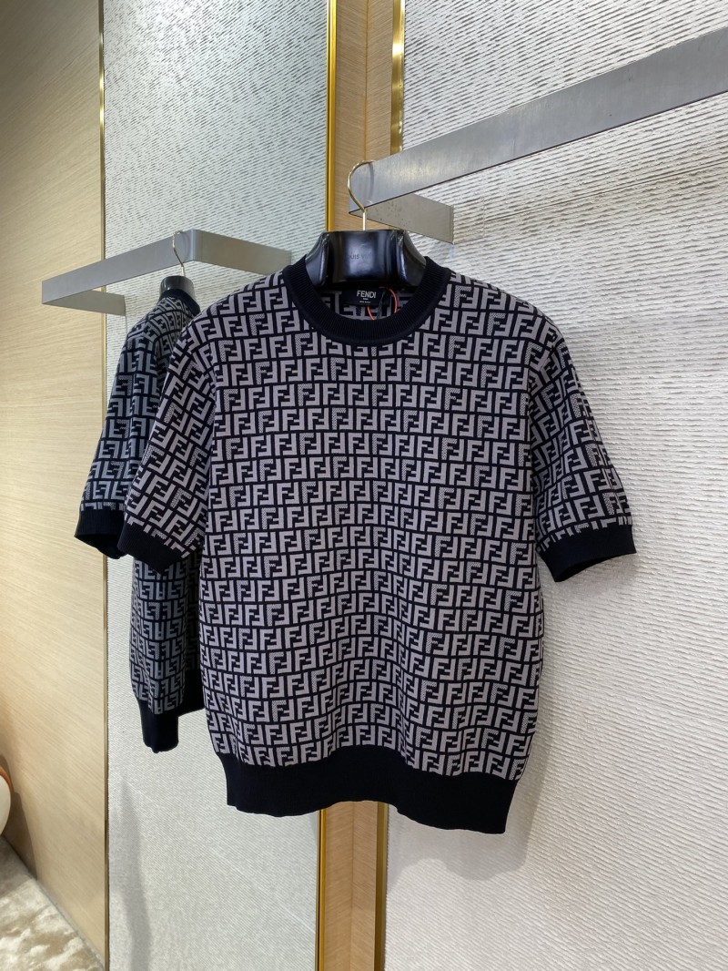 Fendi Full Print FF Knit Short Sleeve Black 4