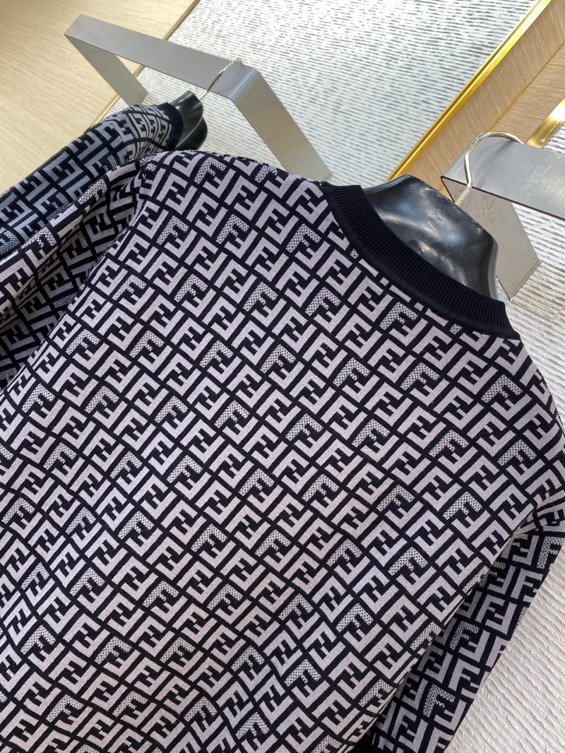 Fendi Full Print FF Knit Short Sleeve Black 7