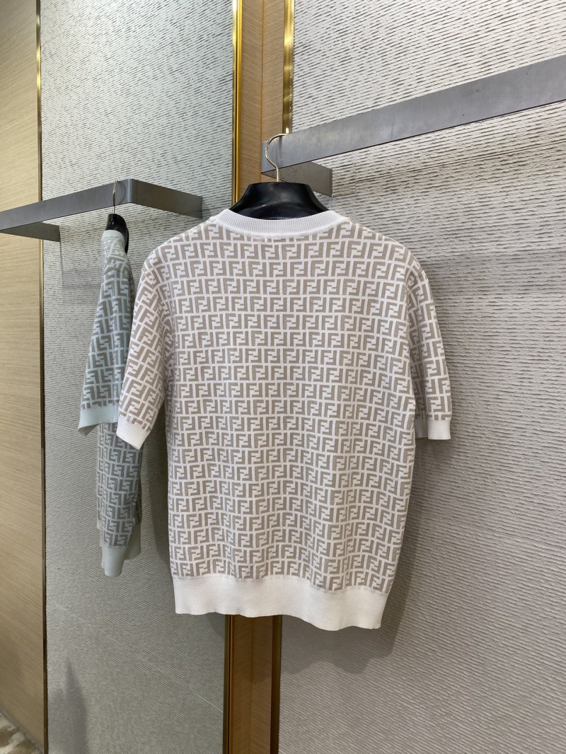 Fendi Full Print FF Knit Short Sleeve White 6