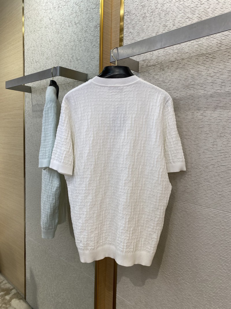 Fendi FF Jacquard Knit Short Sleeve T-Shirt White 6