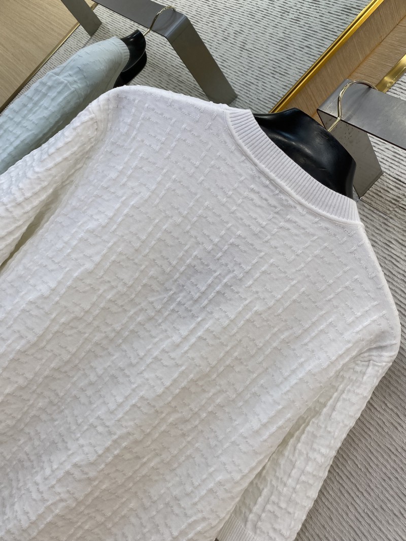 Fendi FF Jacquard Knit Short Sleeve T-Shirt White 7