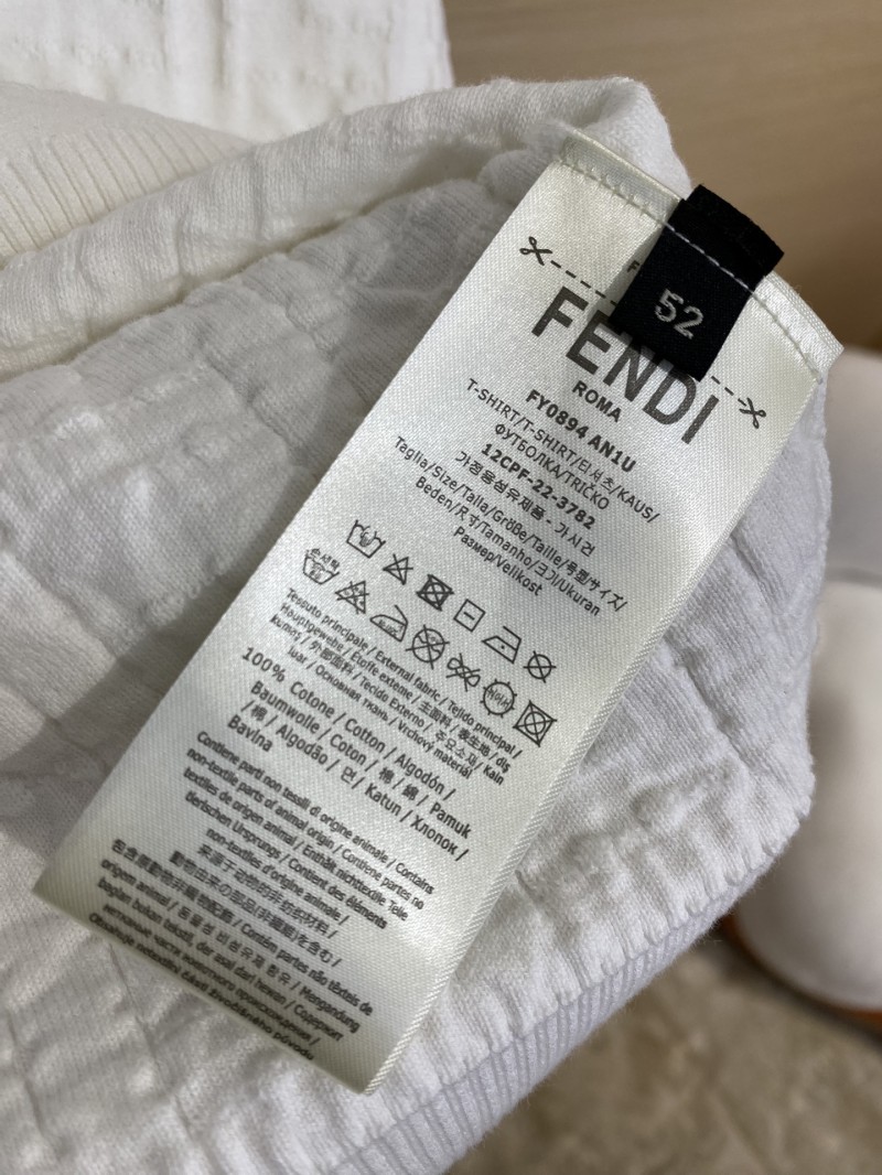 Fendi FF Jacquard Knit Short Sleeve T-Shirt White 8
