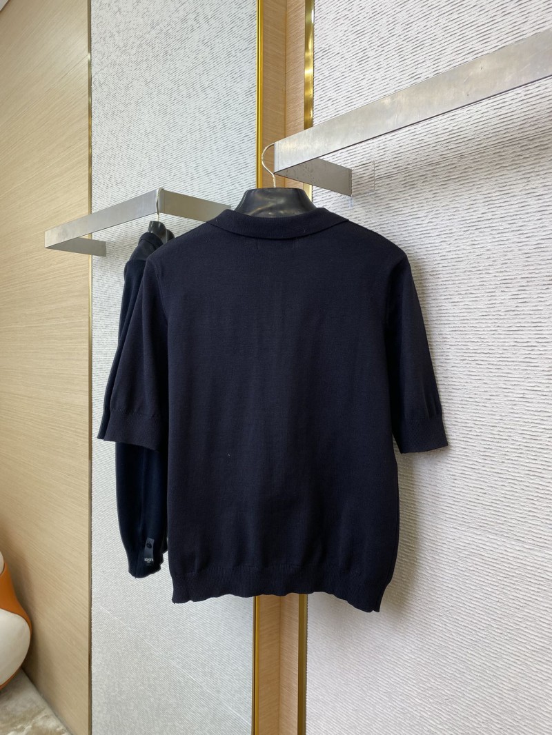 Fendi Embossed Logo Polo Neck Short Sleeve Black 6