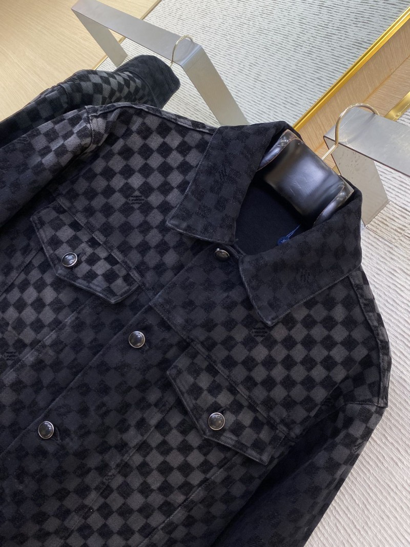 LV tessellated washed flocked denim outerwear 5