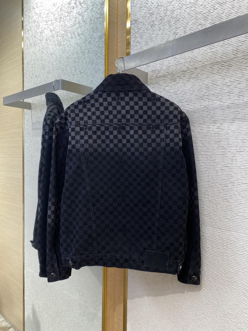 LV tessellated washed flocked denim outerwear 6