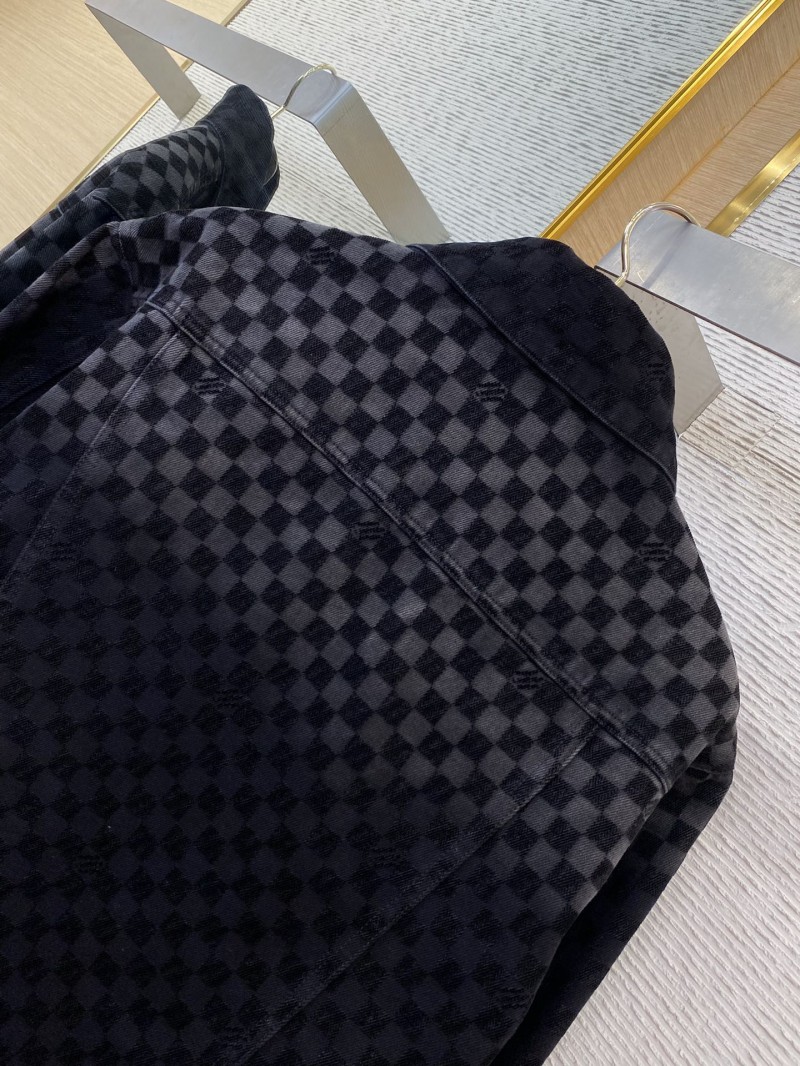 LV tessellated washed flocked denim outerwear 7