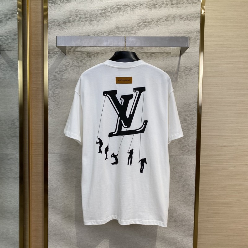 LV Printed Round Neck Short Sleeve T-Shirt 1