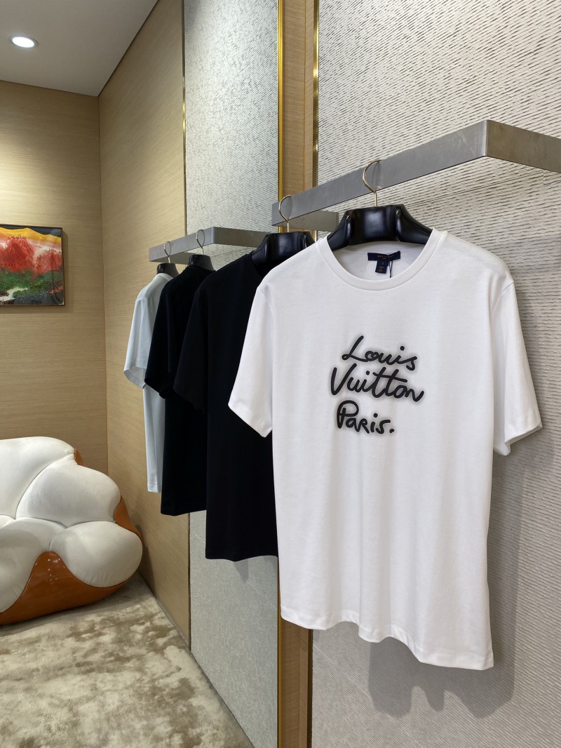 LV Neon Print Round Neck Short Sleeve Black 2