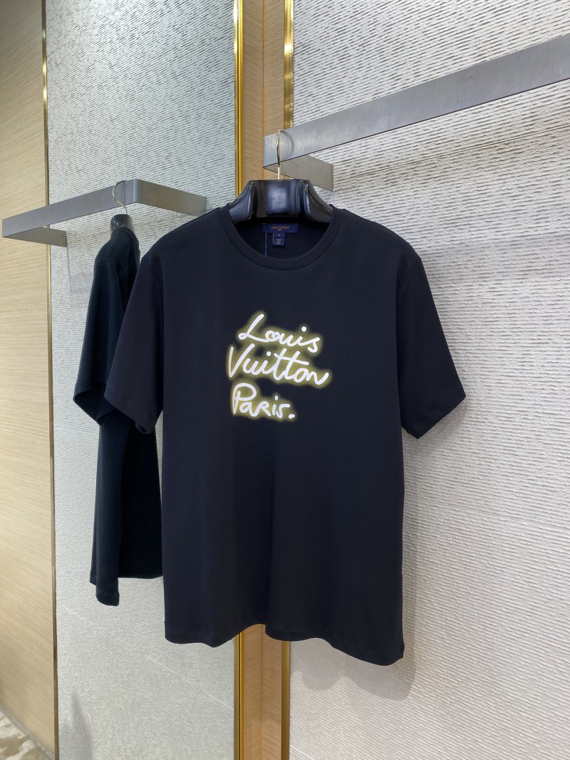 LV Neon Print Round Neck Short Sleeve Black 4