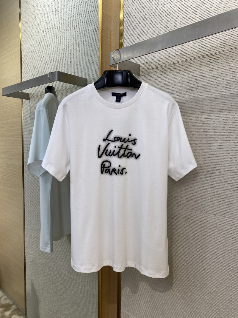 LV Neon Print Round Neck Short Sleeve White 4