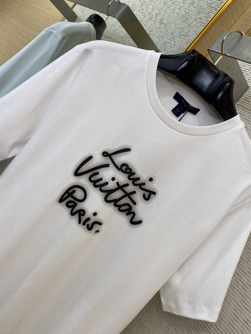LV Neon Print Round Neck Short Sleeve White 5