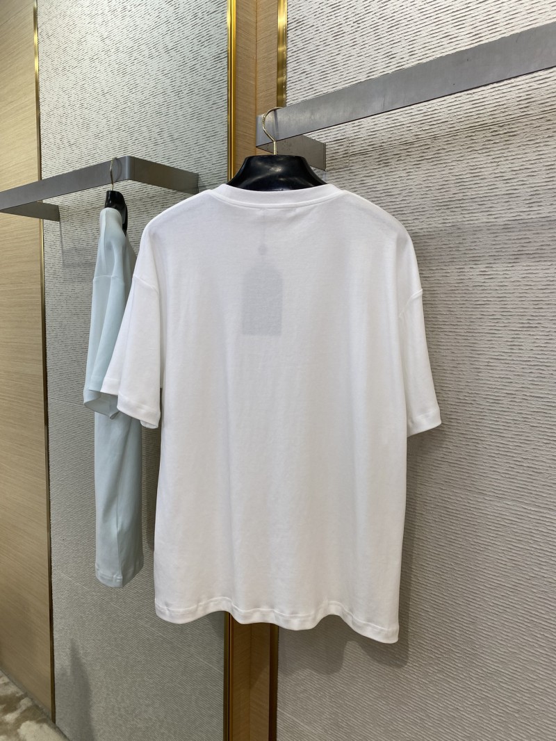 LV Logo Printed Crew Neck Short Sleeve T-Shirt Pink 6