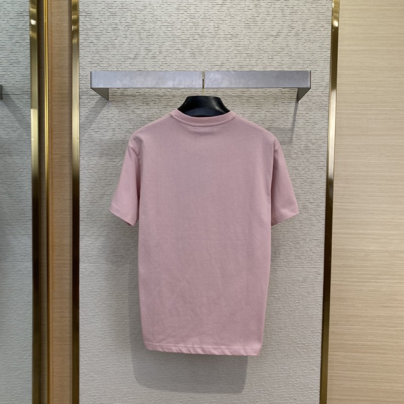 Gucci Rose Embroidery Round Neck Short Sleeve T-Shirt 1