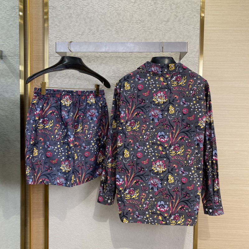 Gucci Floral Print Long Sleeve Shirt 1
