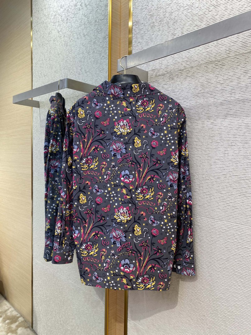 Gucci Floral Print Long Sleeve Shirt 6
