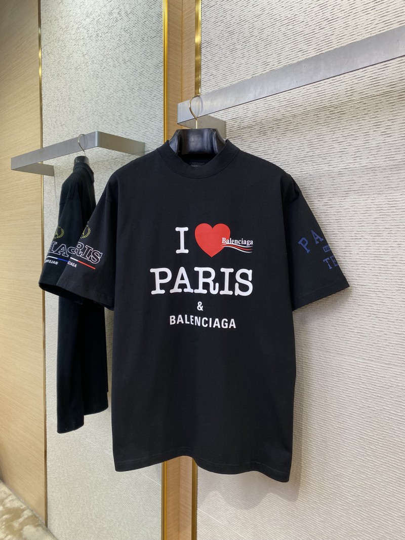 Balenciaga Love Print Short Sleeve T-Shirt Black 4