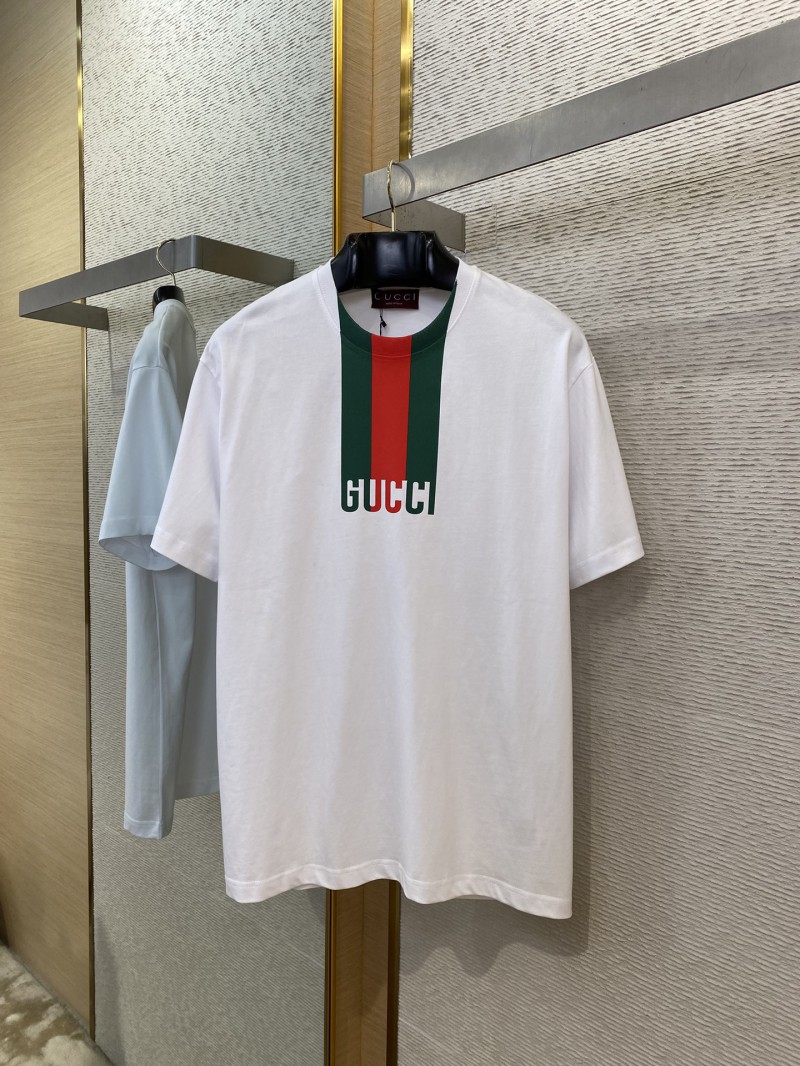 Gucci Collar Stripe Printed Round Neck Short Sleeve T-Shirt 4