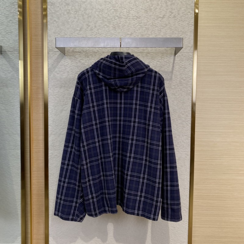 Balenciaga Plaid Zip Hooded Jacket 1