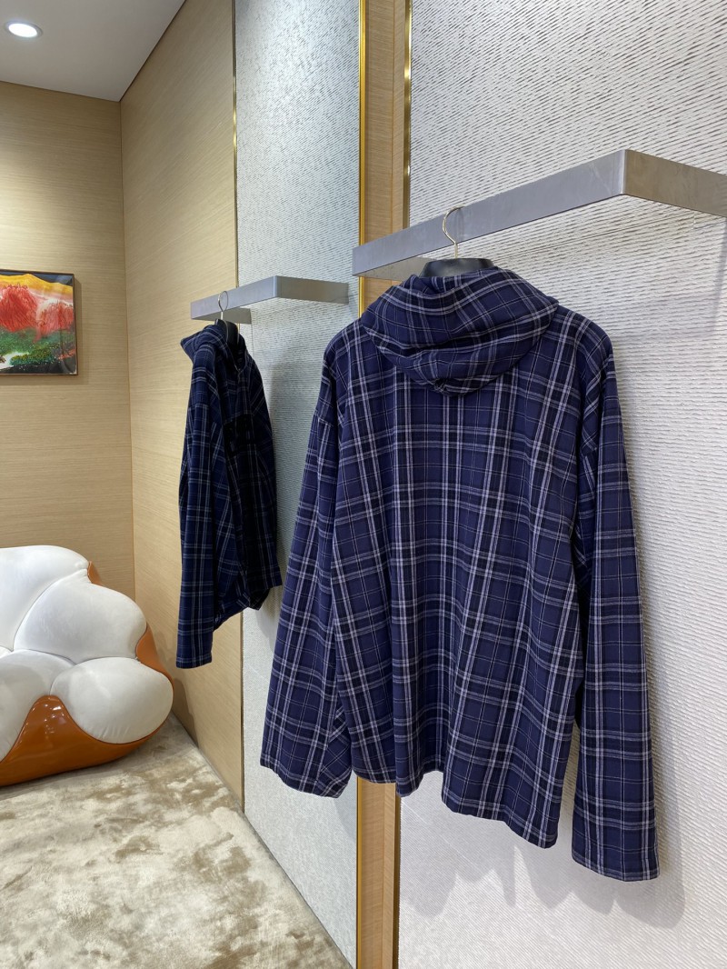 Balenciaga Plaid Zip Hooded Jacket 3