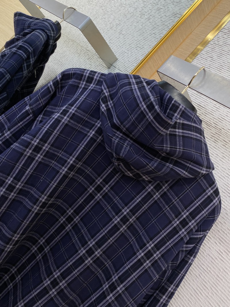 Balenciaga Plaid Zip Hooded Jacket 7