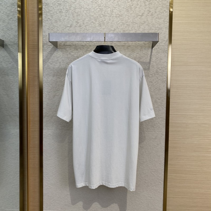 Balenciaga Hole-ripped portrait print round neck short sleeve T-shirt 1