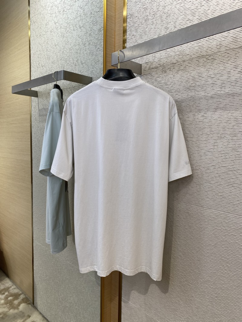 Balenciaga Hole-ripped portrait print round neck short sleeve T-shirt 6