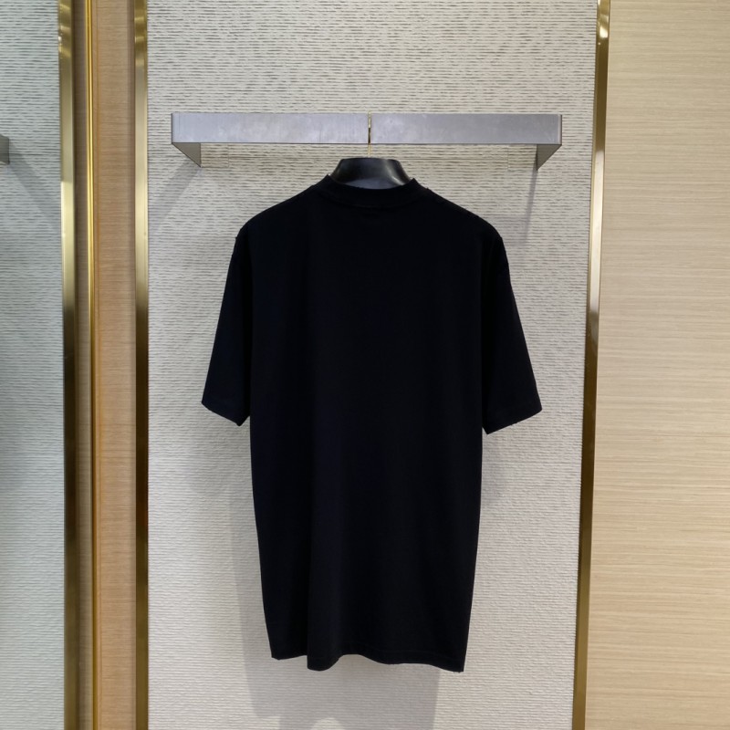 Balenciaga distressed portrait print round neck short sleeve T-shirt 1