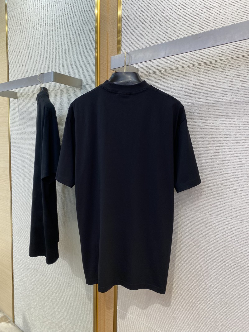 Balenciaga distressed portrait print round neck short sleeve T-shirt 6