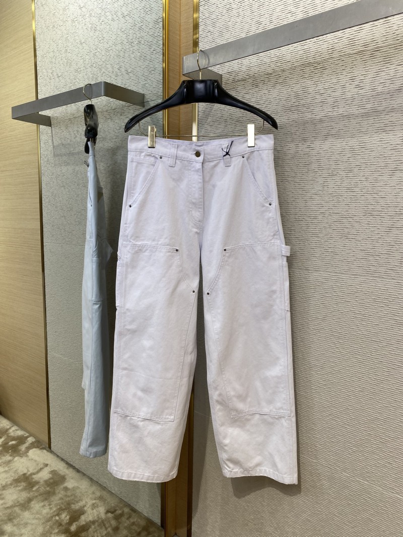 Prada Triangle Leather Label Denim Trousers 1 4