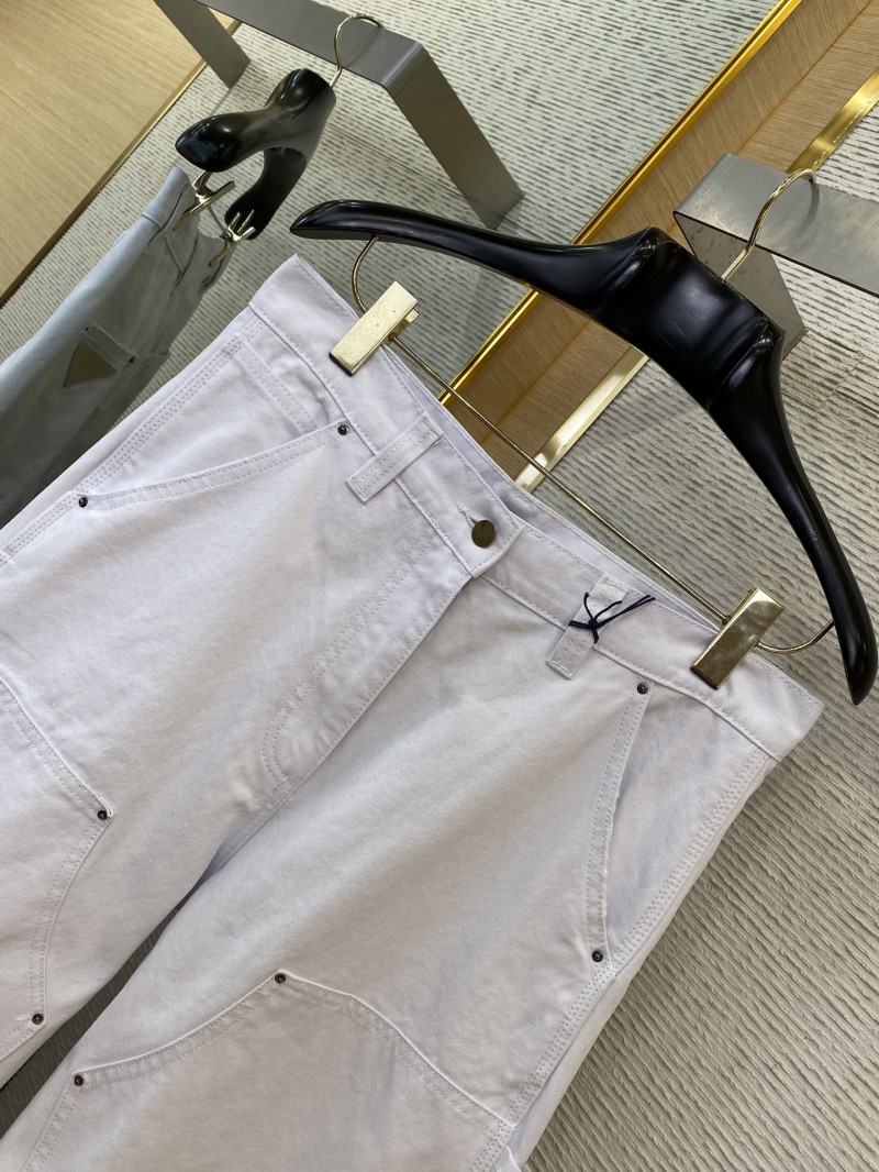 Prada Triangle Leather Label Denim Trousers 1 5