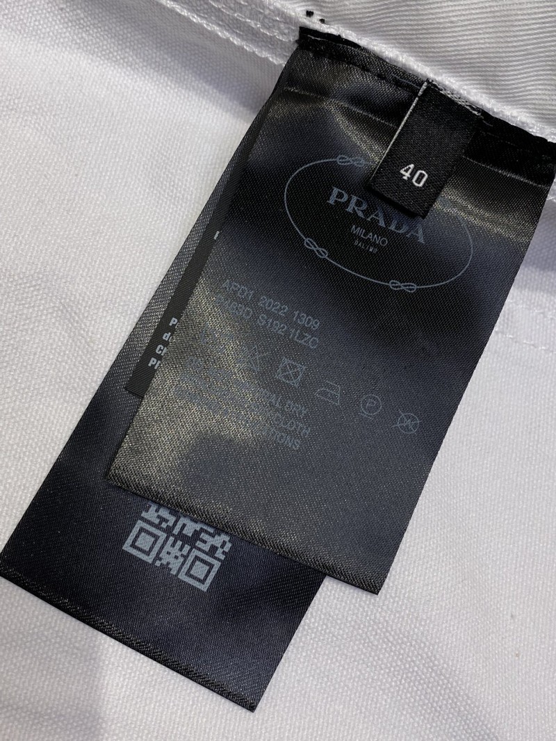 Prada Triangle Leather Label Denim Trousers 1 8
