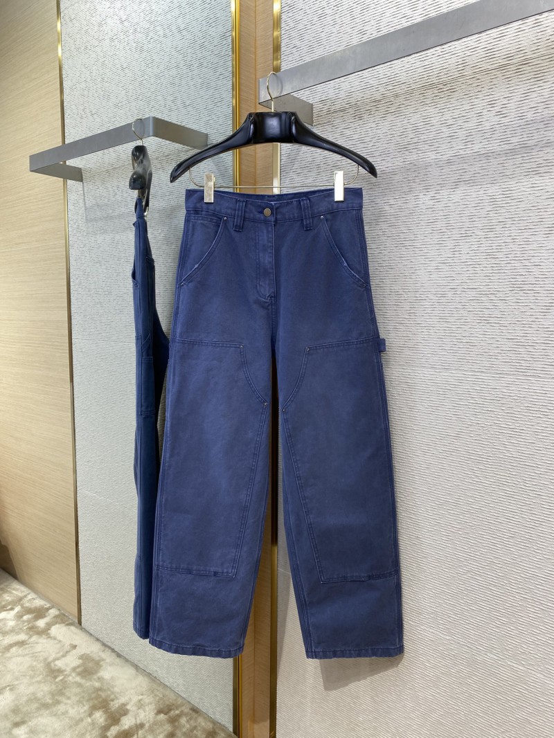 Prada Triangle Leather Label Denim Trousers 2 4