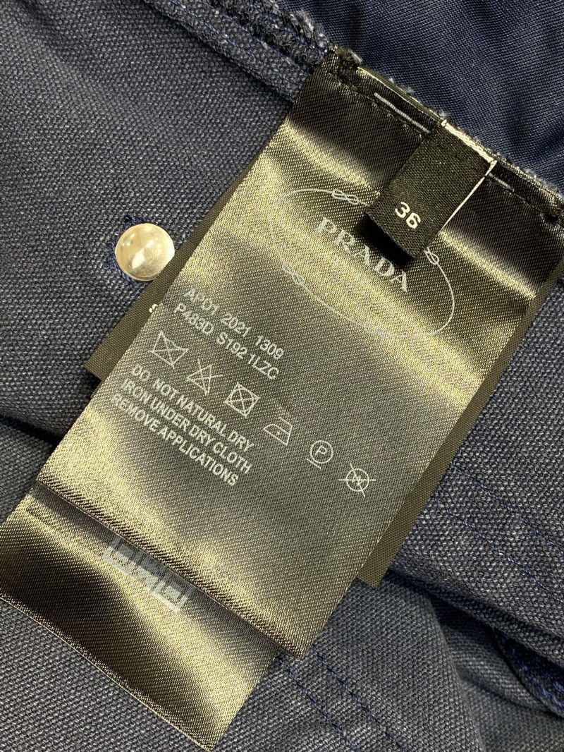 Prada Triangle Leather Label Denim Trousers 2 8