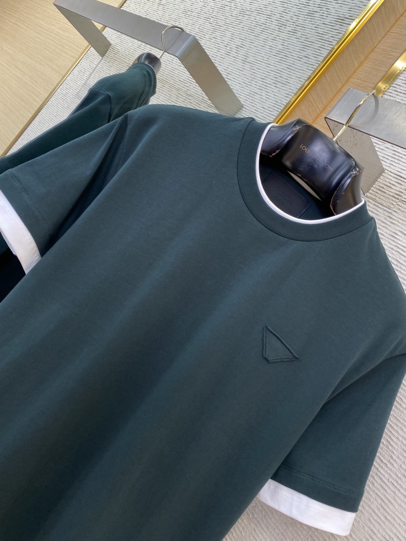 Prada Fake Double Layer Short Sleeve T-Shirt Green 5