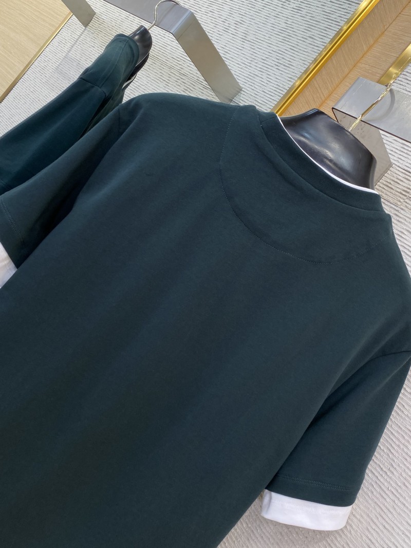 Prada Fake Double Layer Short Sleeve T-Shirt Green 7