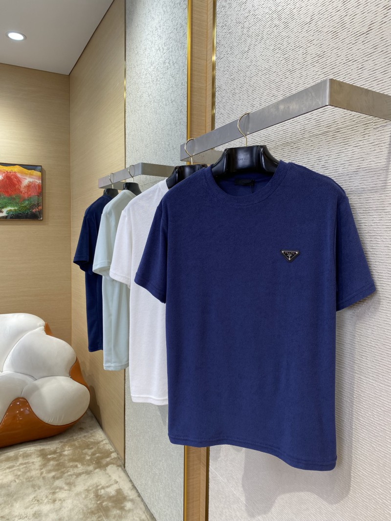 Prada Triangle Label Towel Short Sleeve T-Shirt Blue 2
