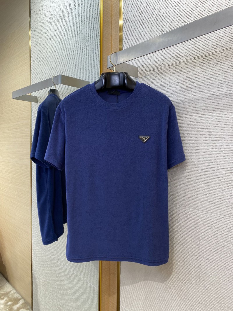 Prada Triangle Label Towel Short Sleeve T-Shirt Blue 4