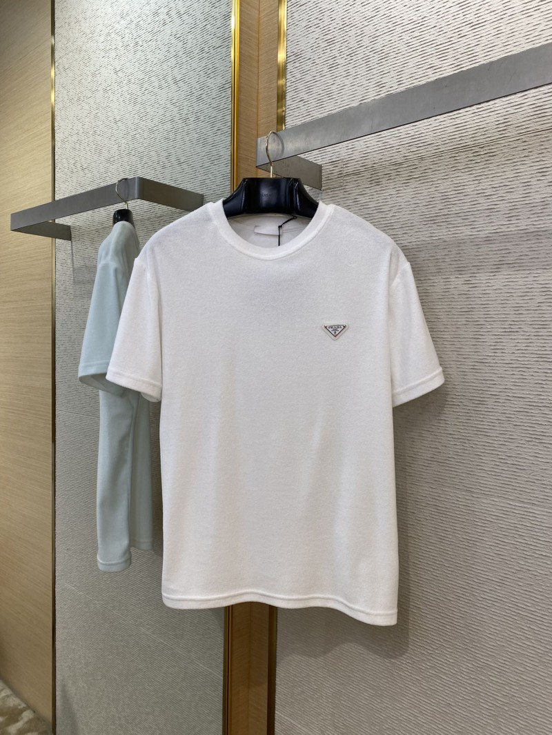 Prada Triangle Label Towel Short Sleeve T-Shirt White 4