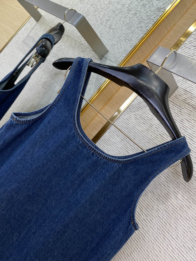 Miu Miu Logo Patchwork Denim Dress 7
