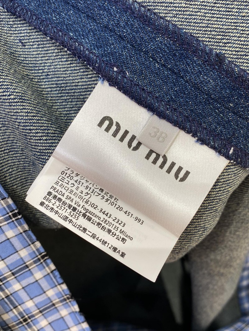 Miu Miu Logo Patchwork Denim Dress 8