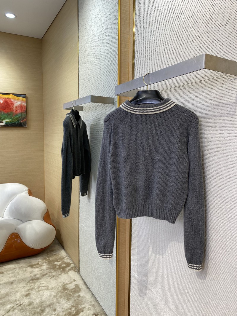Miu Miu Cutout Lapel Long Sleeve Sweater 3